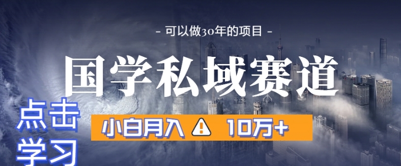 暴力国学私域赛道，小白月入10万+，引流+转化完整流程【揭秘】-甬战资源库