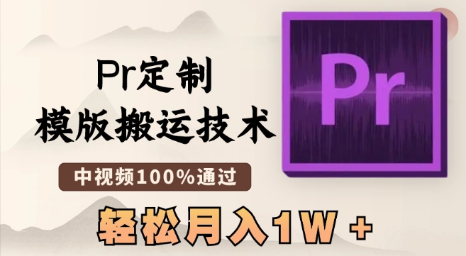 最新Pr定制模版搬运技术，中视频100%通过，几分钟一条视频，轻松月入1W＋【揭秘】-甬战资源库