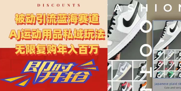 被动引流蓝海赛道，AJ运动用品私域玩法，无限复购年入百万【揭秘】-甬战资源库