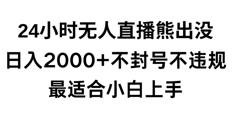 快手24小时无人直播熊出没，不封直播间，不违规，日入2000+，最适合小白上手，保姆式教学【揭秘】-甬战资源库