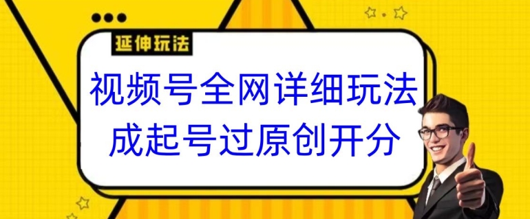 视频号全网最详细玩法，起号过原创开分成，单号日入300+【揭秘】-甬战资源库