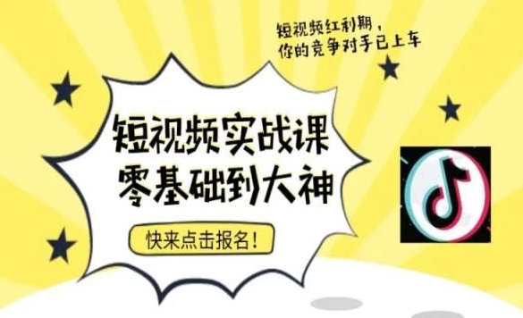 短视频零基础落地实操训练营，短视频实战课零基础到大神-甬战资源库
