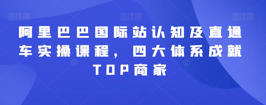 阿里巴巴国际站认知及直通车实操课程，四大体系成就TOP商家-甬战资源库