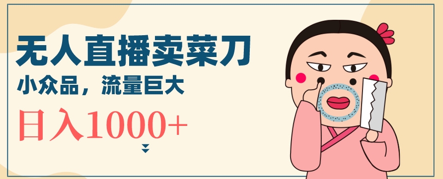 无人冷门品直播新玩法，通过卖菜刀日入1000+【揭秘】-甬战资源库
