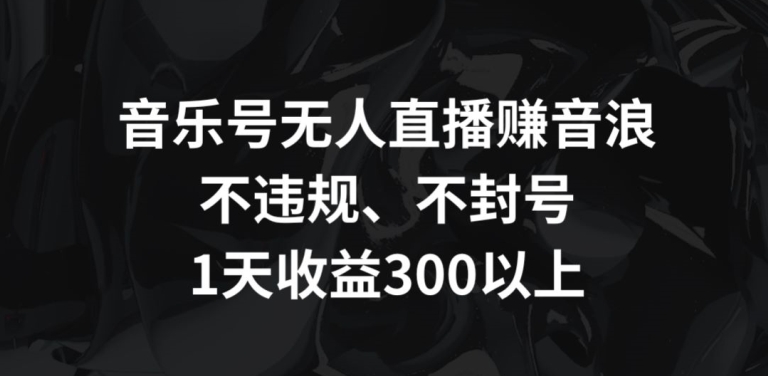 音乐号无人直播赚音浪，不违规、不封号，1天收益300+【揭秘】-甬战资源库
