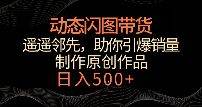 动态闪图带货，遥遥领先，冷门玩法，助你轻松引爆销量，日赚500+【揭秘】-甬战资源库