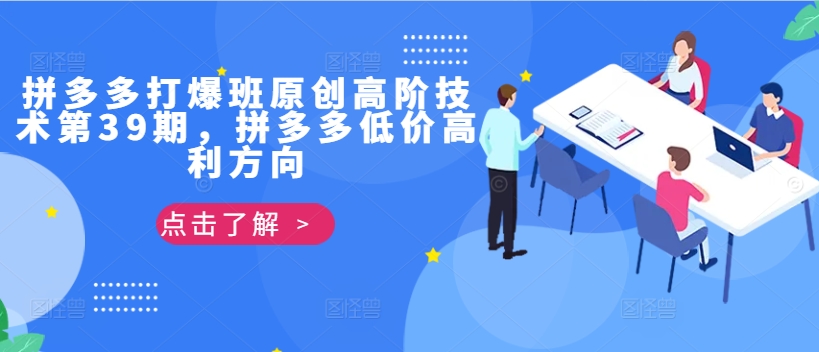 拼多多打爆班原创高阶技术第39期，拼多多低价高利方向-甬战资源库