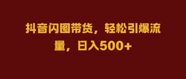 抖音闪图带货，轻松引爆流量，日入几张【揭秘】-甬战资源库