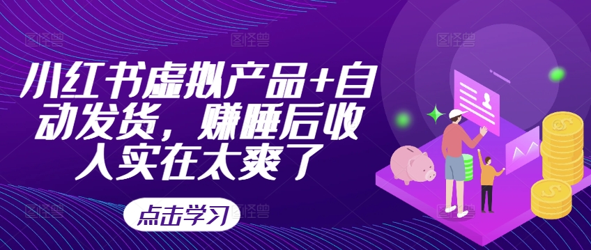 小红书虚拟产品+自动发货，赚睡后收入实在太爽了-甬战资源库