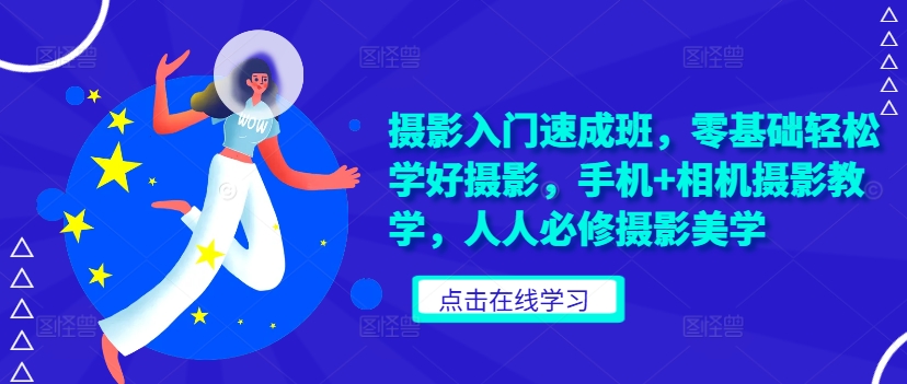 摄影入门速成班，零基础轻松学好摄影，手机+相机摄影教学，人人必修摄影美学-甬战资源库
