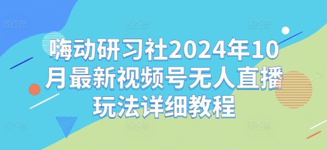 嗨动研习社2024年10月最新视频号无人直播玩法详细教程-甬战资源库