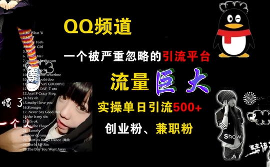 QQ频道，一个被严重忽略的引流平台，流量巨大 实操单日引流500+创业粉兼职粉【揭秘】-甬战资源库