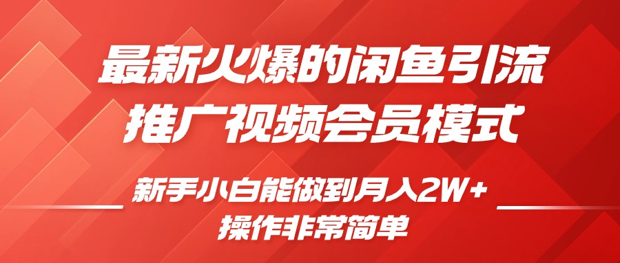 闲鱼引流推广影视会员，0成本就可以操作，新手小白月入过W+【揭秘】-甬战资源库