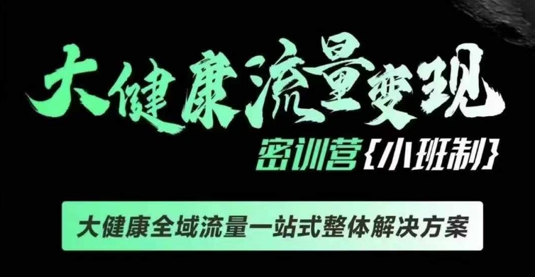 千万级大健康变现课线下课，大健康全域流量一站式整体解决方案-甬战资源库