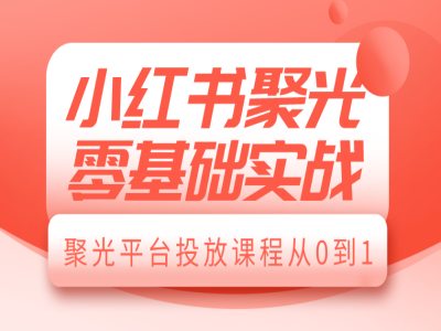 小红书聚光零基础实战，聚光平台投放课程从0到1-甬战资源库
