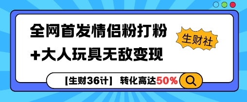 【生财36计】全网首发情侣粉打粉+大人玩具无敌变现-甬战资源库