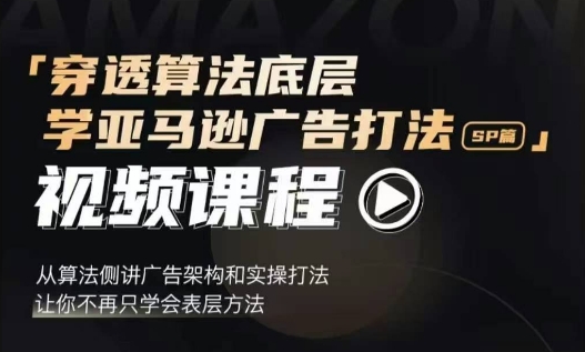 穿透算法底层，学亚马逊广告打法SP篇，从算法侧讲广告架构和实操打法，让你不再只学会表层方法-甬战资源库