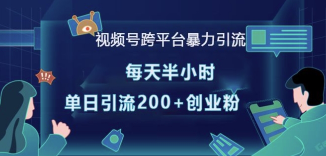 视频号跨平台暴力引流，每天半小时，单日引流200+精准创业粉-甬战资源库