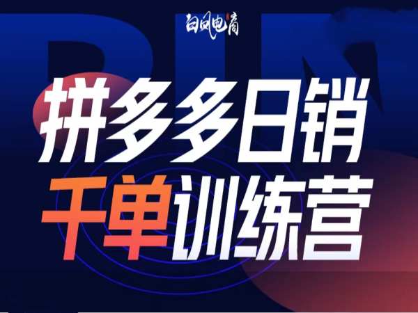 拼多多日销千单训练营第32期，2025开年变化和最新玩法-甬战资源库