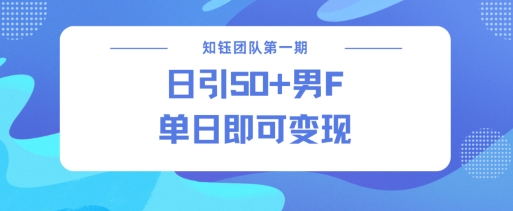 男粉引流新方法不违规，当日即可变现-甬战资源库