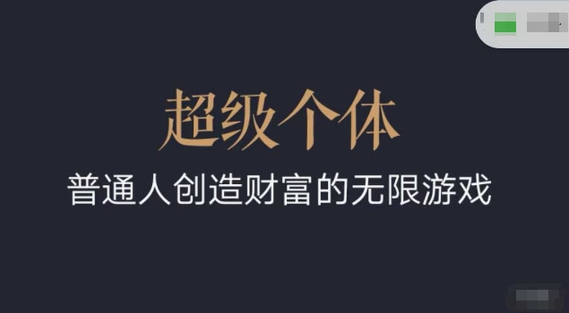 超级个体2024-2025翻盘指南，普通人创造财富的无限游戏-甬战资源库