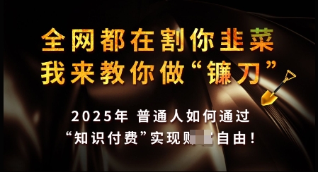 知识付费如何做到月入过W+，2025我来教你做“镰刀”【揭秘】-甬战资源库