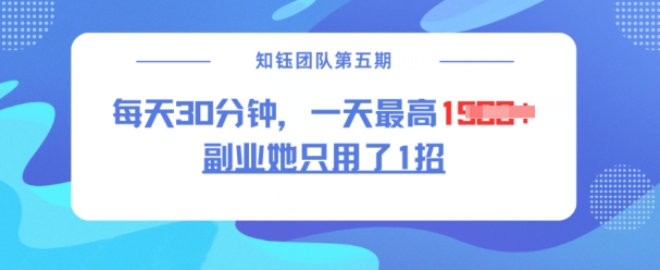 副业她只用了1招，每天30分钟，无脑二创，一天最高1.5k-甬战资源库