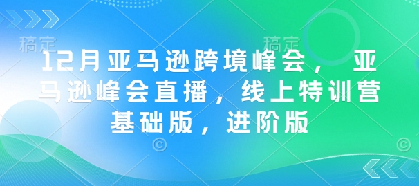 12月亚马逊跨境峰会， 亚马逊峰会直播，线上特训营基础版，进阶版-甬战资源库