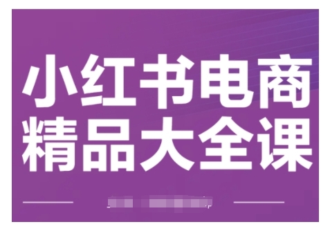 小红书电商精品大全课，快速掌握小红书运营技巧，实现精准引流与爆单目标，轻松玩转小红书电商-甬战资源库