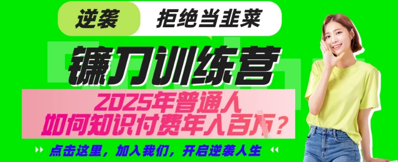 【网创项目终点站-镰刀训练营超级IP合伙人】25年普通人如何通过“知识付费”年入百个-仅此一版【揭秘】-甬战资源库