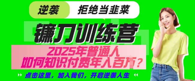 【网创项目终点站-镰刀训练营超级IP合伙人】25年普通人如何通过知识付费实现逆袭【揭秘】-甬战资源库