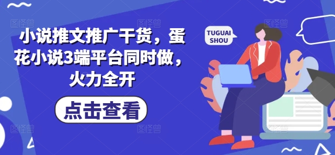 小说推文推广干货，蛋花小说3端平台同时做，火力全开-甬战资源库