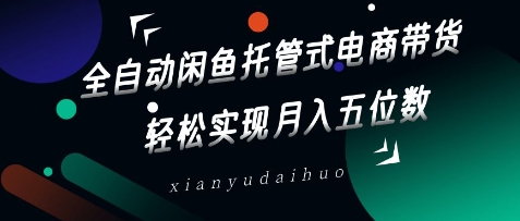 全自动闲鱼托管式电商带货，轻松实现月入五位数【揭秘】-甬战资源库