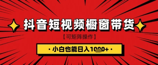 抖音短视频食品橱窗带货，小白轻松上手日入1k+【揭秘】-甬战资源库