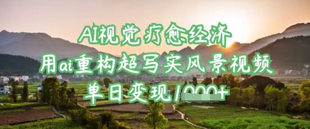 AI视觉疗愈经济：用ai重构超写实风景视频，单日变现多张-甬战资源库