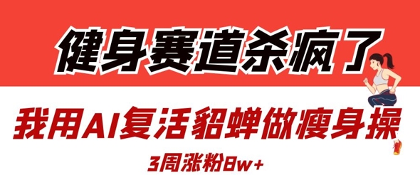 健身赛道杀疯了？我用AI复活貂蝉做瘦身操，3周涨粉8W-甬战资源库