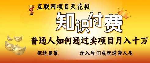 互联网项目天花板，知付付费项目，普通人如何通过卖项目月入十个，拒绝韭菜【揭秘】-甬战资源库