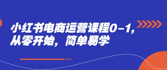 小红书电商运营课程0-1，从零开始，简单易学-甬战资源库