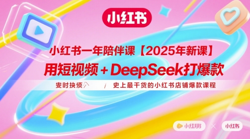 小红书一年陪伴课【2025年新课】，用短视频+deepSeek打爆款，史上最干货的小红书店铺爆款课程-甬战资源库