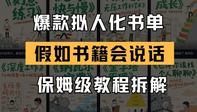 最新爆款拟人化书单玩法，假如书籍会说话，保姆级教程-甬战资源库