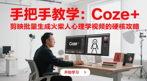 手把手教学：Coze + 剪映批量生成火柴人心理学视频的硬核攻略-甬战资源库