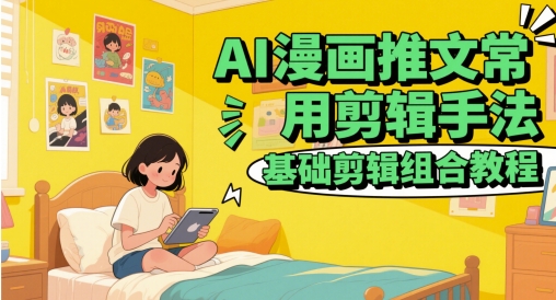 AI漫画推文常用剪辑手法，基础剪辑组合教程-甬战资源库