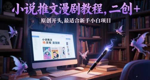 小说推文漫剧教程，二创+原创开头，最适合新手小白项目-甬战资源库