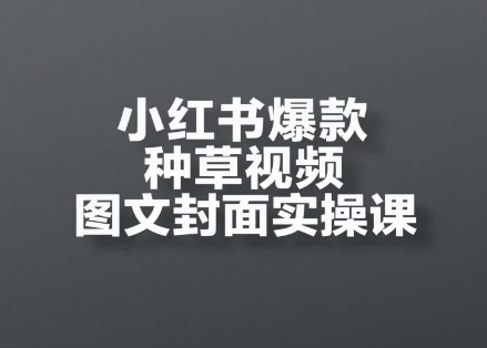 小红书爆款种草视频图文封面实操课，​开店、选品、引流、变现全流程-甬战资源库