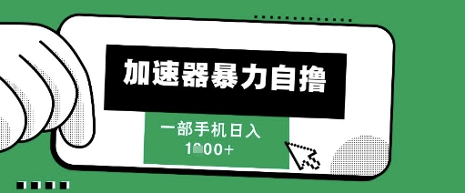205新风口，加速器暴力自撸，单机日入1k+【揭秘】-甬战资源库