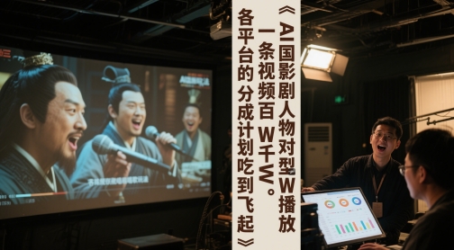 AI三国影视剧人物对口型唱歌玩法，一条视频百W千W播放，各平台的分成计划吃到飞起-甬战资源库