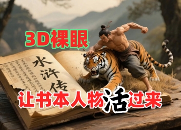 书本人物裸眼3D视频，新的玩法，流量超猛，保姆级教程-甬战资源库