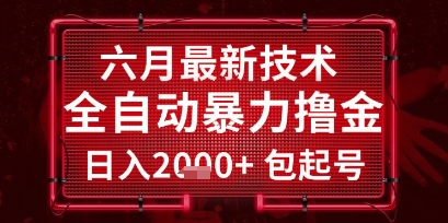 六月最新技术全自动暴力撸金，稳定日入2k+包起号，长期稳定【揭秘】-甬战资源库