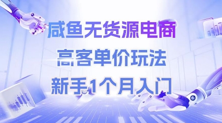 咸鱼无货源电商，高客单价玩法，新手1个月入门-甬战资源库