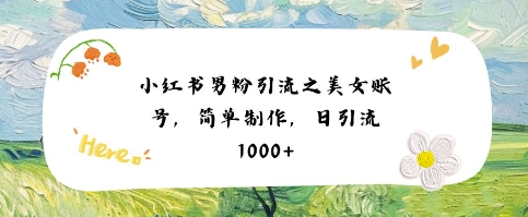 小红书男粉引流项目之美女账号6，简单制作，条条爆款原创，不违规-甬战资源库